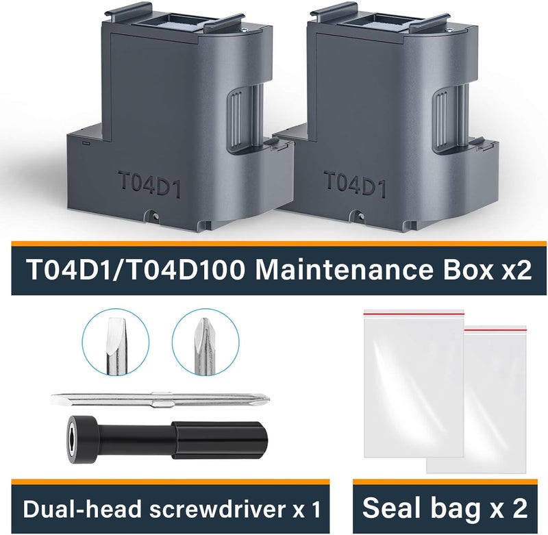 SUBLIMAKER T04D1 T04D100 Ink Maintenance Box for EcoTank ET-15000 ET-3760 ET-3850 ET-4850 ET-4760 ET-3750 ET-4750 ET-3830 ET-2980 ET-3950 ET-4950 ET-5150 ET15000 ET3760 ET3850 ET4750 Printer, TO4D1/04D1/2 Packs - Image 5